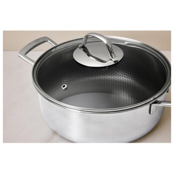 SILVERCREST® Premium-Edelstahltopf mit Wabenstruktur, Ø 24 cm - B-Ware sehr gut