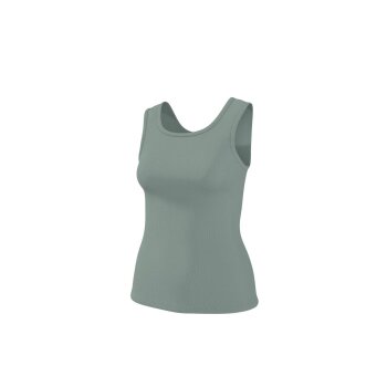 esmara® Damen-Tops, gerippt, 2 Stück, M, grün/grau - B-Ware neuwertig