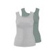 esmara® Damen-Tops, gerippt, 2 Stück, M, grün/grau - B-Ware neuwertig