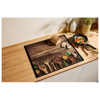 SILVERCREST® Glas-Herdabdeckplatte (Holzoptik) - B-Ware Transportschaden Kosmetisch