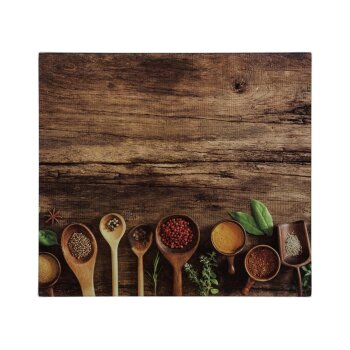 SILVERCREST® Glas-Herdabdeckplatte (Holzoptik) - B-Ware Transportschaden Kosmetisch