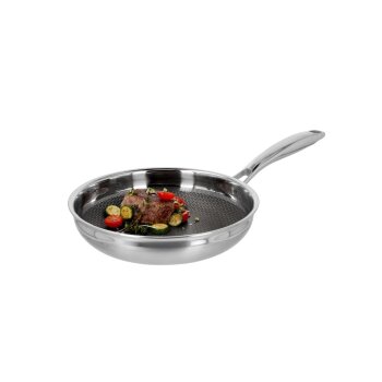 SILVERCREST® Premium-Edelstahlpfanne mit Wabenstruktur, Ø 24 cm - B-Ware sehr gut