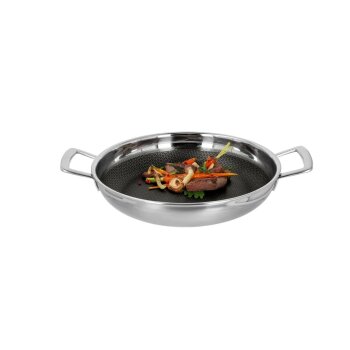 SILVERCREST® Premium-Edelstahl-Servierpfanne mit Wabenstruktur, Ø 28 cm - B-Ware sehr gut