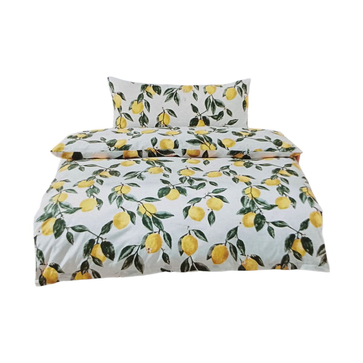 LIVARNO home Bettwäsche, 150 x 220 cm, 45 x 110 cm, Zitronenmuste