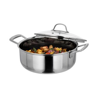 SILVERCREST® Premium-Edelstahltopf mit Wabenstruktur, Ø 24 cm - B-Ware gut