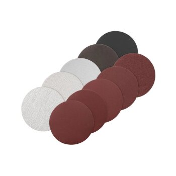 PARKSIDE® Fächerscheiben-Set / Klettschleifteller mit Schleifpapier-Set / Reinigungsscheibe / Schruppscheiben-Set, Ø 125 mm (Schleifteller mit Schaft) - B-Ware neuwertig