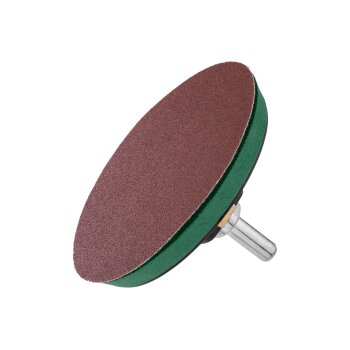 PARKSIDE® Fächerscheiben-Set / Klettschleifteller mit Schleifpapier-Set / Reinigungsscheibe / Schruppscheiben-Set, Ø 125 mm (Schleifteller mit Schaft) - B-Ware neuwertig