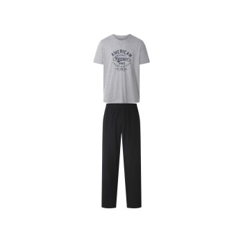 esmara® MEN Herren-Pyjama, XL, grau/schwarz - B-Ware...