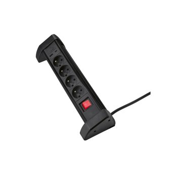 TRONIC® Tischsteckdosenleiste, 4 Steckdosen, schwarz - B-Ware sehr gut