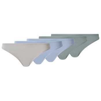 esmara® Damen-Strings, 5 Stück, S, grün/blau/grau - B-Ware neuwertig