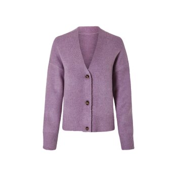 esmara® Damen-Strickcardigan, mit Bündchen an Ärmeln und Saum, L, lila - B-Ware neuwertig