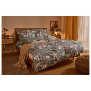 LIVARNO home Mikrofaser-Satin-Bettwäsche, 220 x 240 cm, 70 x 90 cm, Fasan - B-Ware neuwertig