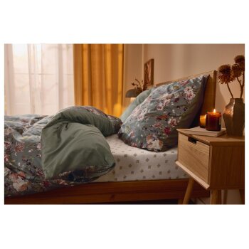LIVARNO home Mikrofaser-Satin-Bettwäsche, 220 x 240 cm, 70 x 90 cm, Fasan - B-Ware neuwertig
