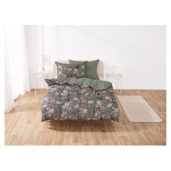 LIVARNO home Mikrofaser-Satin-Bettwäsche, 220 x 240 cm, 70 x 90 cm, Fasan - B-Ware neuwertig
