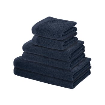 LIVARNO Handtuch Set, 6 Stück, dunkelblau - B-Ware...