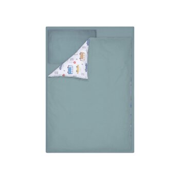 LIVARNO Baby Wendebettwäsche Set, 3-teilig, Autos -...