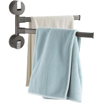 Ribelli Doppelter Handtuchhalter mit Saugnäpfe, grau...