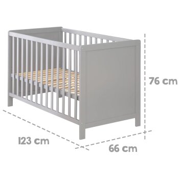 roba 2 in 1 Baby- & Beistellbett Hamburg, 60 x 120 cm, taupe - B-Ware