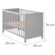 roba 2 in 1 Baby- & Beistellbett Hamburg, 60 x 120 cm, taupe - B-Ware