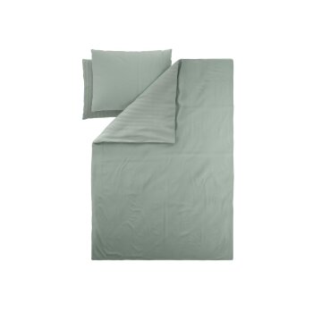 LIVARNO® Luxusiöse Satinbettwäsche, aus Baumwoll-Bambus-Mischung, 240 x 220 cm, grün - B-Ware neuwertig