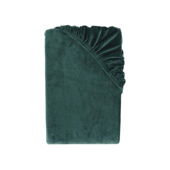 LIVARNO® Plüsch-Spannbettlaken, 180-200 x 200 cm, grün - B-Ware sehr gut