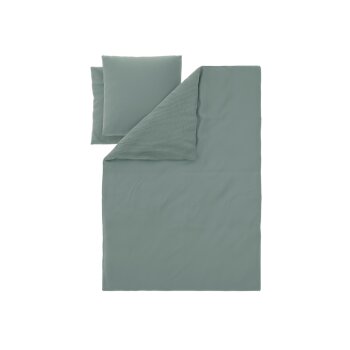 LIVARNO® Bettwäsche, aus Mikrofaser-Seersucker, 200 x 220 cm, grün - B-Ware neuwertig