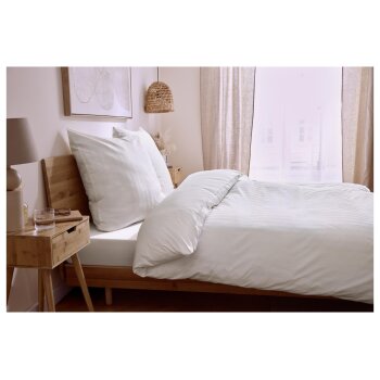 LIVARNO® Luxus-Satin-Spannbettlaken, 180-200x200x27cm, weiß - B-Ware neuwertig