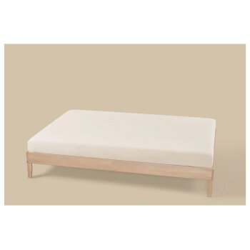 LIVARNO® Jersey-Spannbettlaken, mit Leinen, 140-160 x 200 cm, beige - B-Ware sehr gut