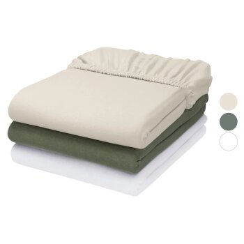 LIVARNO® Jersey-Spannbettlaken mit Leinen, 140-160 x...