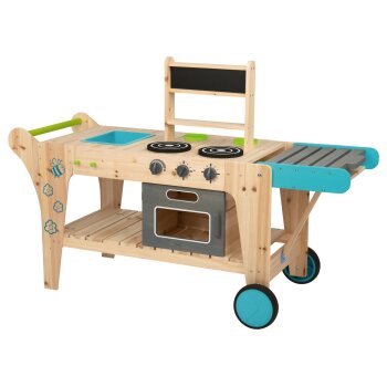 PLAYTIVE Outdoor Matschküche auf Rädern, aus Echtholz - B-Ware neuwertig