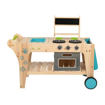 PLAYTIVE Outdoor Matschküche auf Rädern, aus Echtholz - B-Ware neuwertig