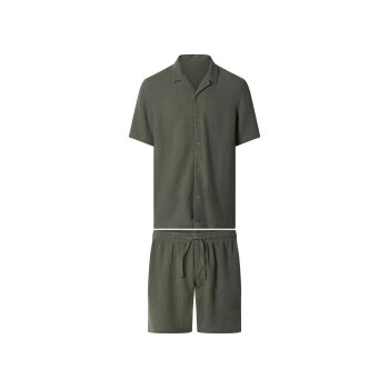 esmara® MEN Musselin-Pyjama, L, khaki - B-Ware neuwertig