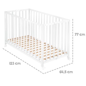 roba Klappbett Fold Up, 60x120cm, Holz weiß - B-Ware