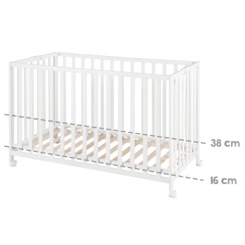roba Klappbett Fold Up, 60x120cm, Holz weiß - B-Ware