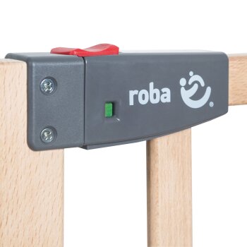 roba Türschutzgitter Safety Up, Schutzgitter mit Ampelfunktion, Buche massiv, 70 - 118,5 cm  - B-Ware