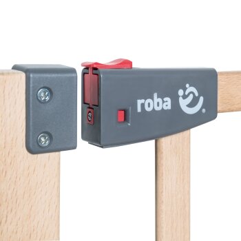 roba Türschutzgitter Safety Up, Schutzgitter mit Ampelfunktion, Buche massiv, 70 - 118,5 cm  - B-Ware