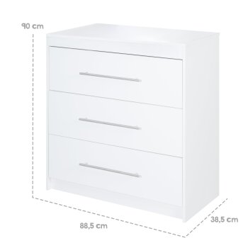 roba Wickelkommode Maren mit abnehmbarem Aufsatz, schmal, 3 Schubladen, Wickelhöhe 90,5 cm - B-Ware