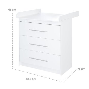 roba Wickelkommode Maren mit abnehmbarem Aufsatz, schmal, 3 Schubladen, Wickelhöhe 90,5 cm - B-Ware