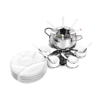 Ribelli Fondue SET 28 PCS Fondueset, Edelstahl, 16 cm...