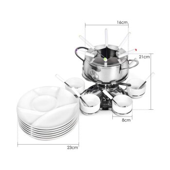 Ribelli Fondue SET 28 PCS Fondueset, Edelstahl, 16 cm...