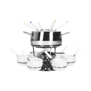 Ribelli Fondue SET 28 PCS Fondueset, Edelstahl, 16 cm Durchmesser - B-Ware