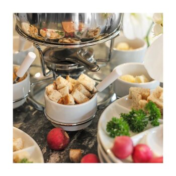 Ribelli Fondue SET 28 PCS Fondueset, Edelstahl, 16 cm Durchmesser - B-Ware
