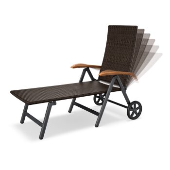 LIVARNO home Rollliege »Valencia«, 6-fach verstellbar, braun - B-Ware