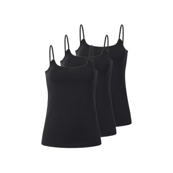 esmara® Damen-Spaghettiträgerhemden, 3 Stück, M, schwarz - B-Ware sehr gut