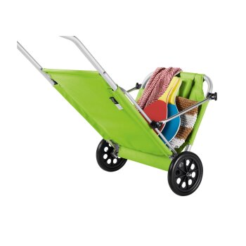 CRIVIT® Strand- und Transportliege, verstellbare Rückenlehne, klappbar, mit Kopfpolster (grün) - B-Ware neuwertig