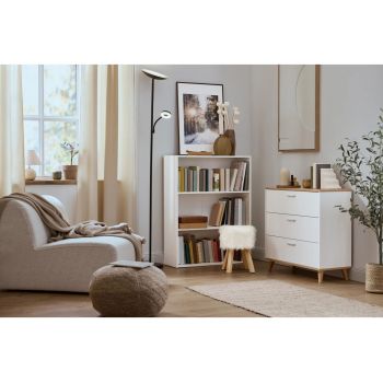 LIVARNO® Fellhocker (weiß) - B-Ware neuwertig