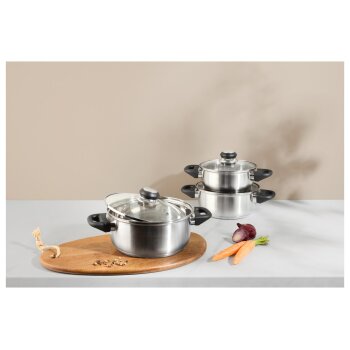SILVERCREST® Edelstahl-Topf-Set, 6-teilig - B-Ware gut