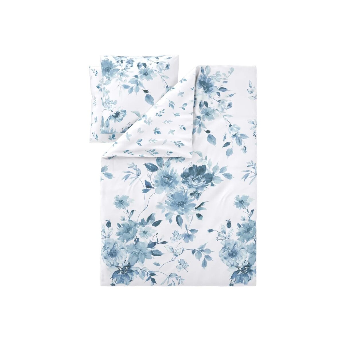 LIVARNO® Edel-Renforcé-Bettwäsche, 200 x 220 cm, weiß/blau
