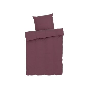 LIVARNO home Bettwäsche, aus Satin, 135 x 200 cm, Bordeaux - B-Ware neuwertig