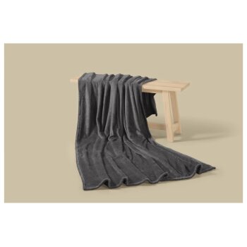 LIVARNO® Kuscheldecke, 150 x 200 cm, dunkelgrau - B-Ware neuwertig